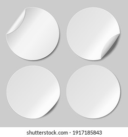 Set of Round paper stickers template. Vector illustration. Web banner. Eps 10.