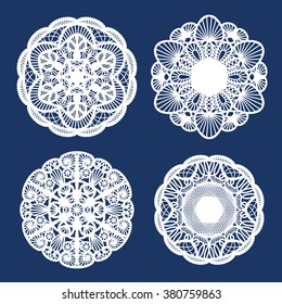 Set of round patterns. Lacy napkin
