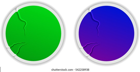 Set of round promotional stickers. Vector illustration. EPS 10.