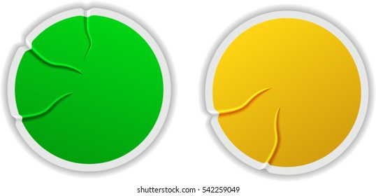 Set of round promotional stickers. Vector illustration. EPS 10.