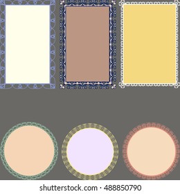 Set of round and rectangle vintage frames