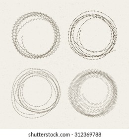 The set of round rough frames. Vector illustration.