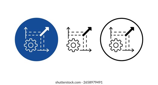 Conjunto de iconos redondos escalables del sistema en estilo de Vector plano