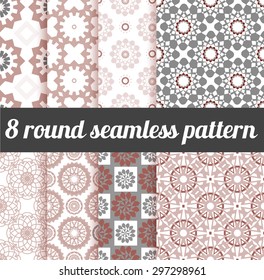 set of round seamless patterns. For textile design