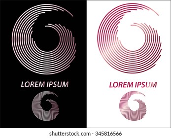 Set of Round shape. Logo design.Circles of lines. Vector illustration background 