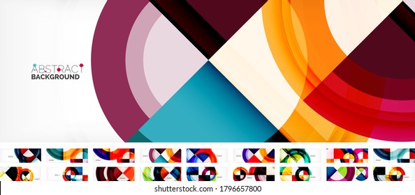 Set of round shapes abstract backgrounds