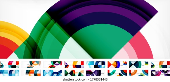 Set of round shapes abstract backgrounds