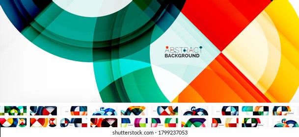 Set of round shapes abstract backgrounds