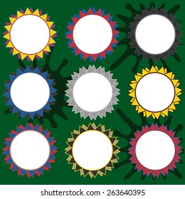 Set of round shapes with clear space for text