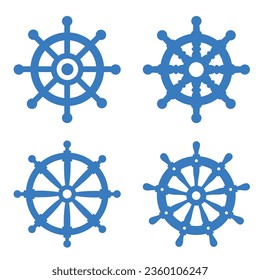 Set of round ship rudder