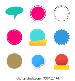 Set of Round and speech bubble frame graphic element, decorative patterns for design frameworks and banners - Vector Element 
