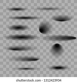 Set of round and square shadow effects. Vector shadows isolated.Vector illustration EPS10