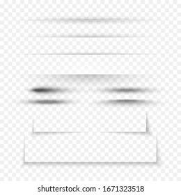 Set Of Round And Square Shadows And Dividers With Transparency For Your Design. Vector Illustration 