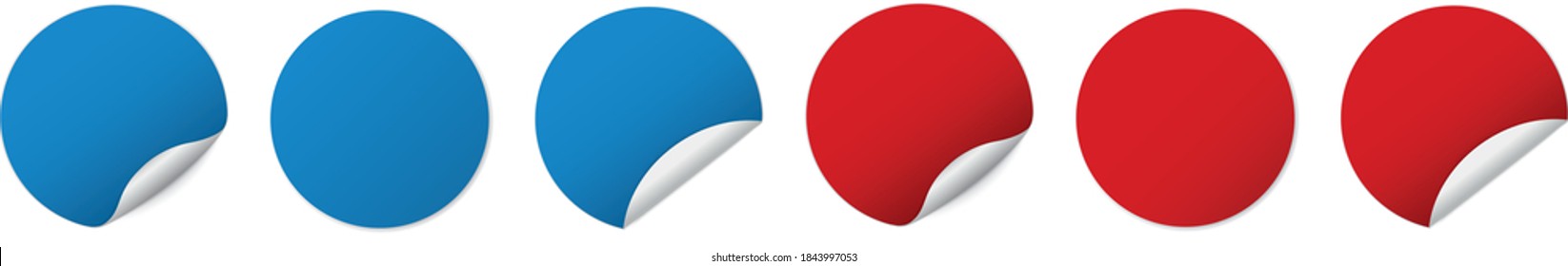  set of round sticker banners on white background