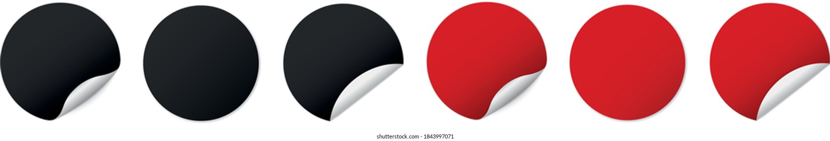  set of round sticker banners on white background