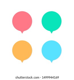 Set of round stickers icon with shadow.