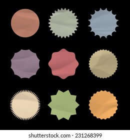 Set of round stickers.Vector eps10  
