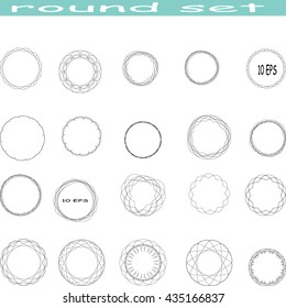 set round style element , stock vector background