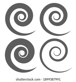 Set of Round swirl isolated icon, vintage baroque ornament. Retro pattern antique style acanthus