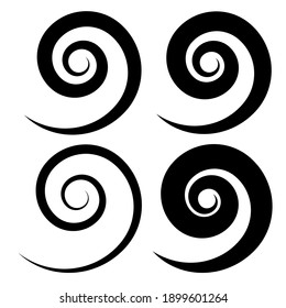 Set of Round swirl isolated icon, vintage baroque ornament. Retro pattern antique style acanthus