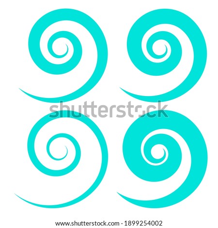 Set of Round swirl isolated icon, vintage baroque ornament. Retro pattern antique style acanthus
