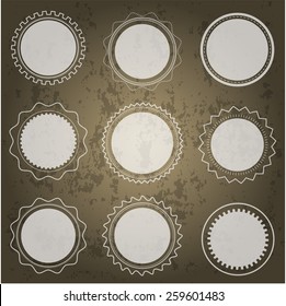 Set of round transparent shapes on dark background