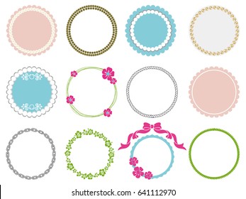 Set of round vector frames.Design elements for invitations, greeting cards, quotes, posters. 