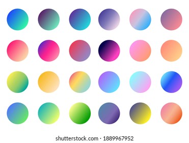 Set round Vector Gradient  Multicolor Sphere  Modern abstract background texture  Template for design  Isolated objects