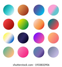 Set round Vector Gradient  Multicolor Sphere  Modern abstract background texture  Template for design  Isolated objects

