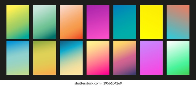 Set of round Vector Gradient. Multicolor Sphere. Modern abstract background texture. Template for design. Isolated objects.
