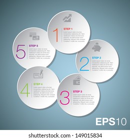 Set of round Vector steps / options / template