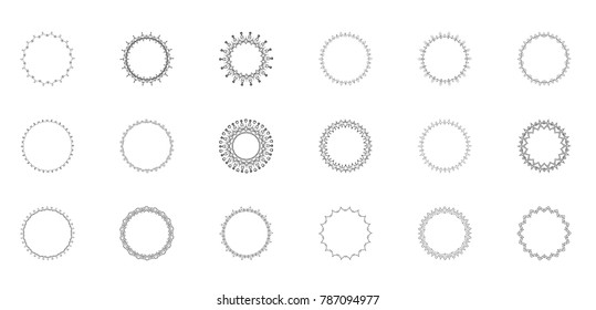 Set of round vintage decorative borders. Element for graphic design - banner, poster, flyer, brochure, card. Vector illustration.