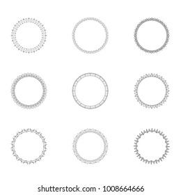 Set of round vintage decorative frames. Collection of black circle borders. Element for Graphic Design - Banner, Poster, Flyer, Brochure, Card. Vector illustration.