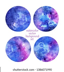 Set of round watercolor vector backgrounds. Space. Elements for your design