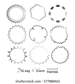 set of round wave and zig zag frames