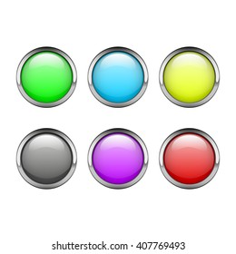 Set of round web buttons