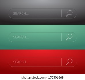 Set of round web search bar form for websites (UI) or applications (app) for smartphones and tablets. Clean and modern style