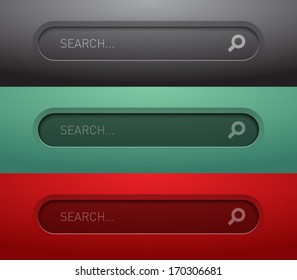Set of round web search bar form for websites (UI) or applications (app) for smartphones and tablets. Clean and modern style