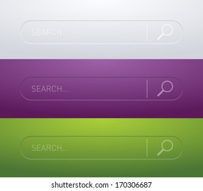 Set of round web search bar form for websites (UI) or applications (app) for smartphones and tablets. Clean and modern style