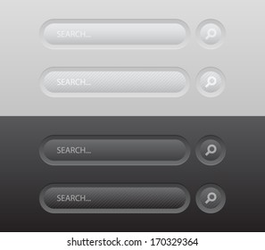 Set of round web search bar form for websites (UI) or applications (app) for smartphones and tablets. Clean and modern style