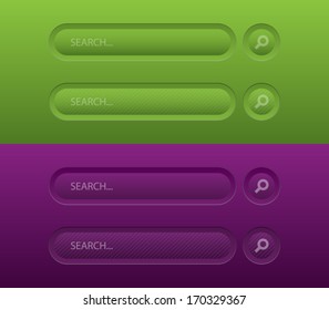 Set of round web search bar form for websites (UI) or applications (app) for smartphones and tablets. Clean and modern style