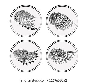 Set of round wings collections