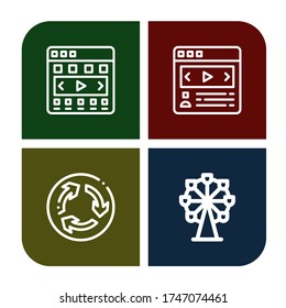 Set of roundabout icons. Such as Carousel, Roundabout, Ferris wheel , roundabout icons