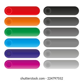 Set of rounded colorful buttons