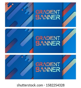 Set of rounded gradient colorful banners. Dynamic shapes composition. Eps10 vector illustration.