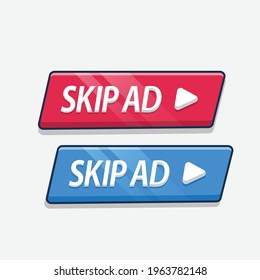 Set of rounded rectangle skip ad button