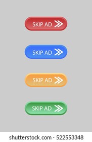 Set of Rounded Rectangle Skip Ad Button