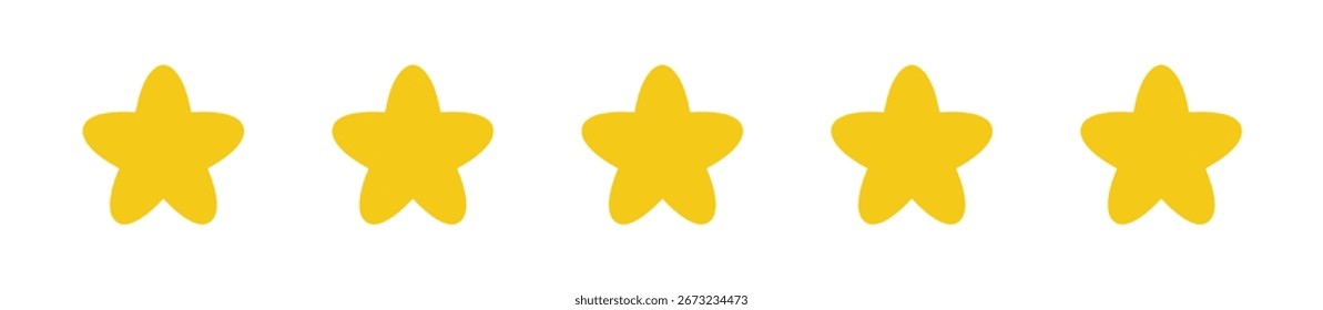Set Of Rounded Review Stars Vector