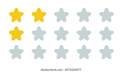 Set Of Rounded Review Stars Vector
