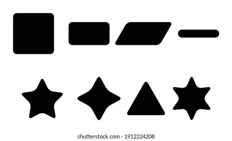 a set rounded shapes with black color